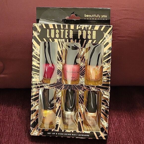 BRAND NEW BEAUTIFULLY YOU COSMETICS LUSTER POSH SETS OF 6   SHINE NAIL LACQUERS - Picture 2 of 9